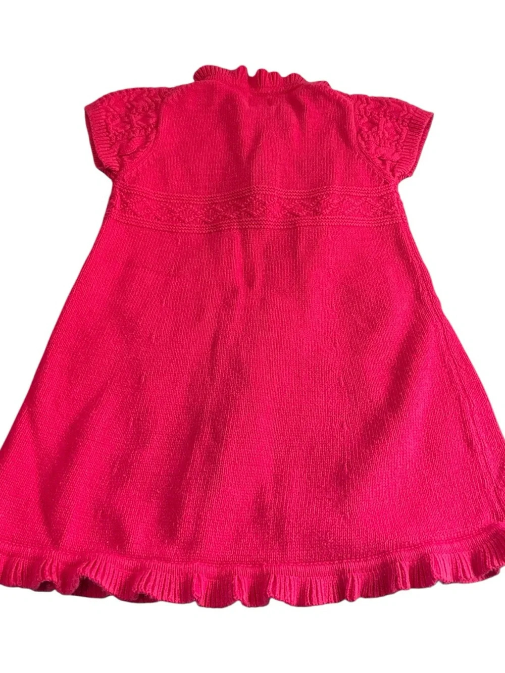 GAP Hot Pink Knit Dress with Ruffled Collar size 18-24 months
